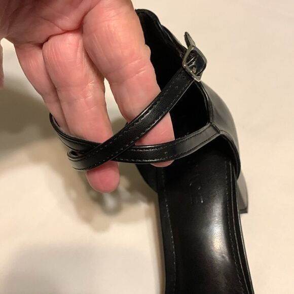 Size 9 black retro wedding dressy shoes with block heel - Picture 6 of 11